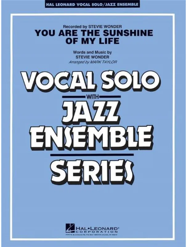Omezená Nabídka Stevie Wonder You Are the Sunshine of My Life - Key C (noty pro jazzový orchestr+zpěv, party, partitura)