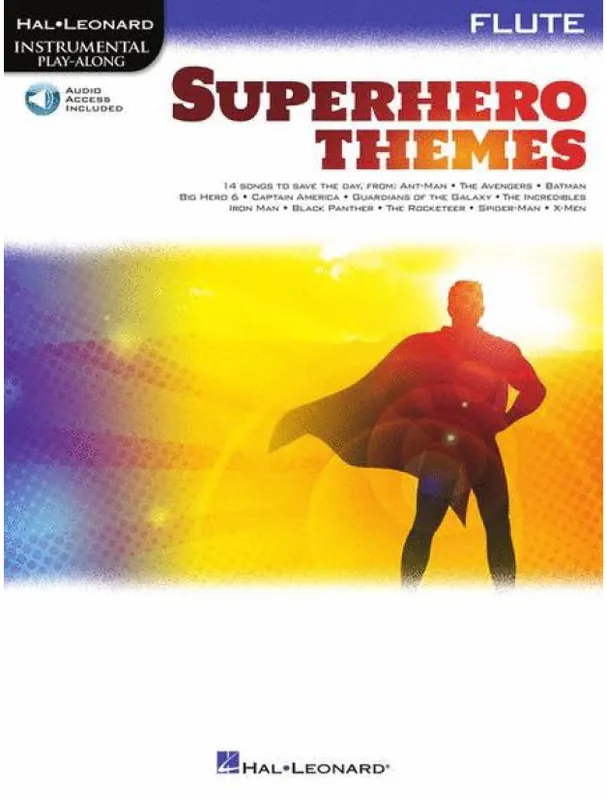 Značkový Superhero Themes (noty na příčnou flétnu) (+audio)