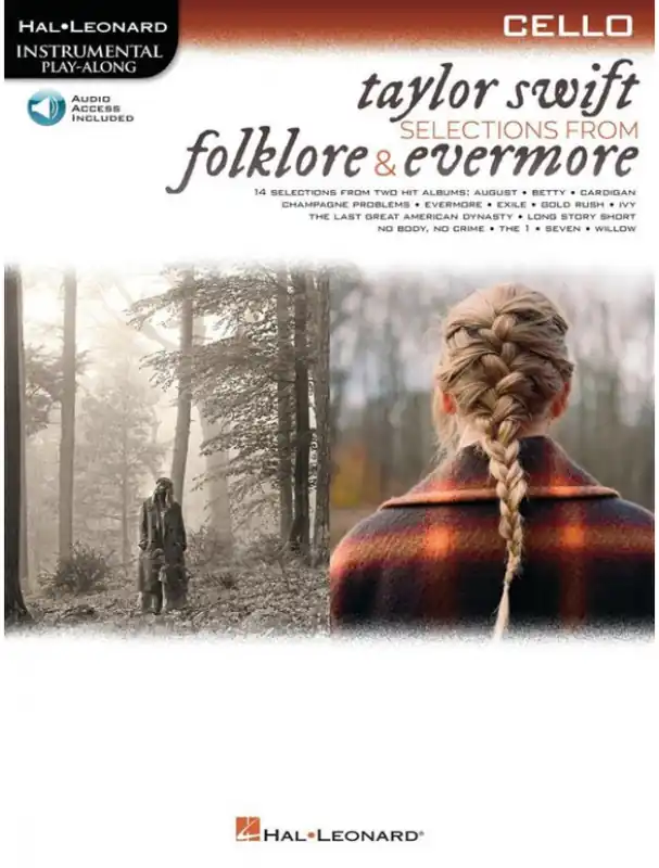 Taylor Swift Selections from Folklore & Evermore (noty na violoncello) (+audio) Zlevněný