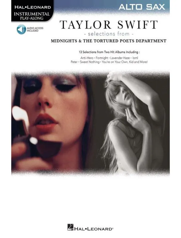 Taylor Swift Selections from Midnights & The Tortured Poets Department (noty na altsaxofon)(+audio) Zlevněný