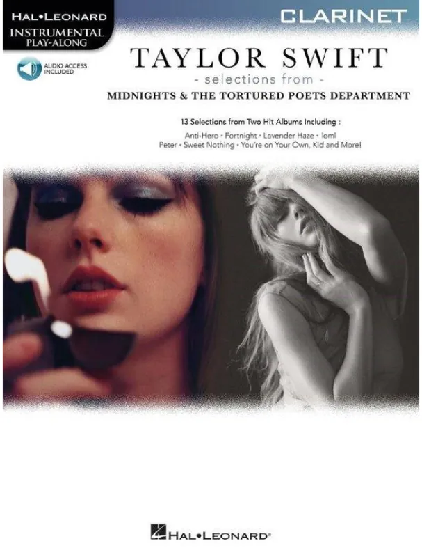 Taylor Swift Selections from Midnights & The Tortured Poets Department (noty na klarinet)(+audio) Novinka