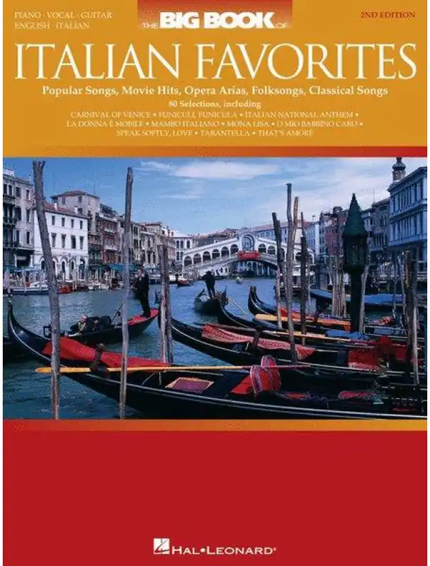 Cenová Bomba The Big Book of Italian Favorites (noty na klavír, zpěv, akordy na kytaru)