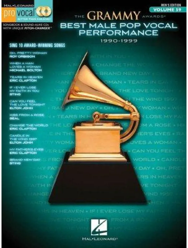 Rychlé Dodání The Grammy Awards Best Male Pop Vocal Performance 1990-1999 (noty, melodická linka, akordy) (+audio)