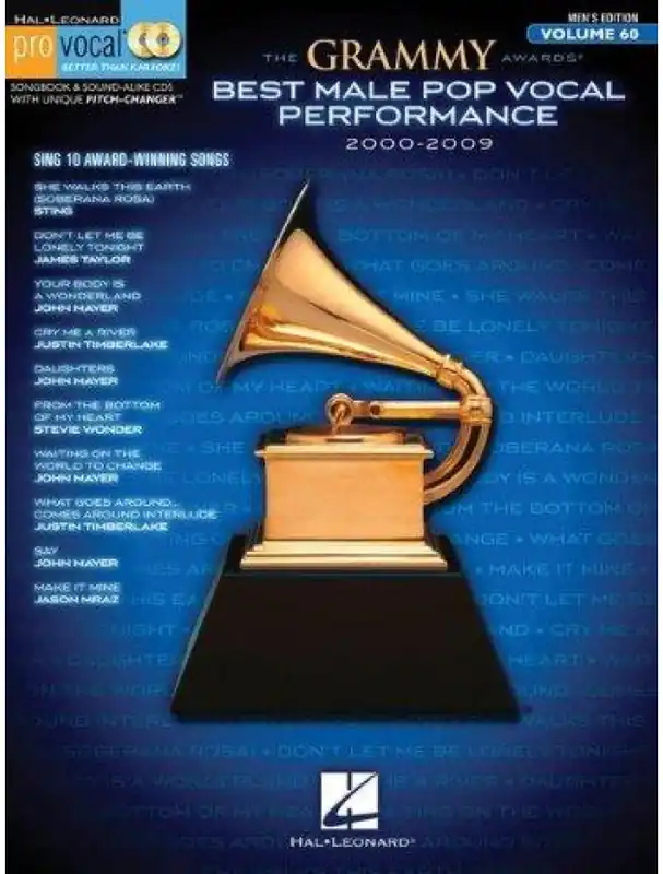 The Grammy Awards Best Male Pop Vocal Performance 2000-2009 (noty, melodická linka, akordy) (+audio) Nakupujte Hned