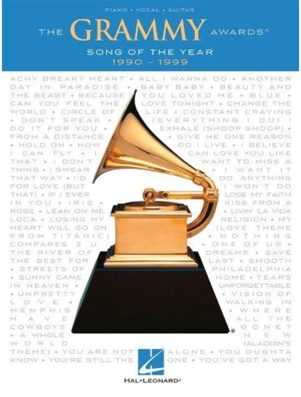 The Grammy Awards Song of the Year 1990-1999 (noty na klavír, zpěv, akordy na kytaru) Rychlé Dodání
