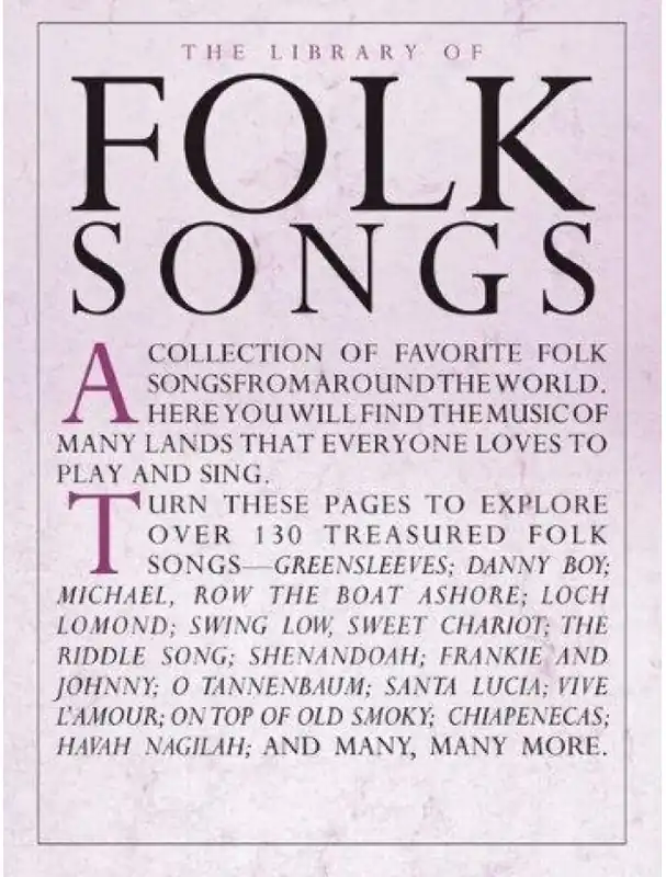 The Library Of Folk Songs (noty na klavír, zpěv, akordy na kytaru) Novinka