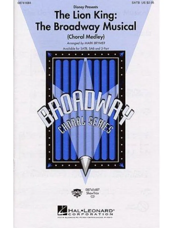 The Lion King The Broadway Musical - Choral Medley (SATB) (noty pro sborový zpěv, klavír) - SADA 5 ks Časově Omezené