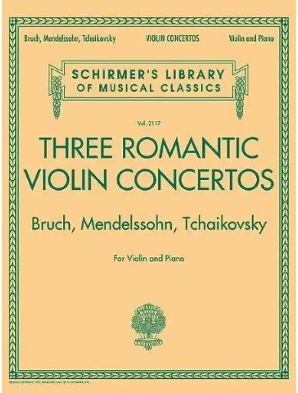 Three Romantic Violin Concertos Bruch, Mendelssohn, Čajkovskij (noty housle, klavír) Nejprodávanější