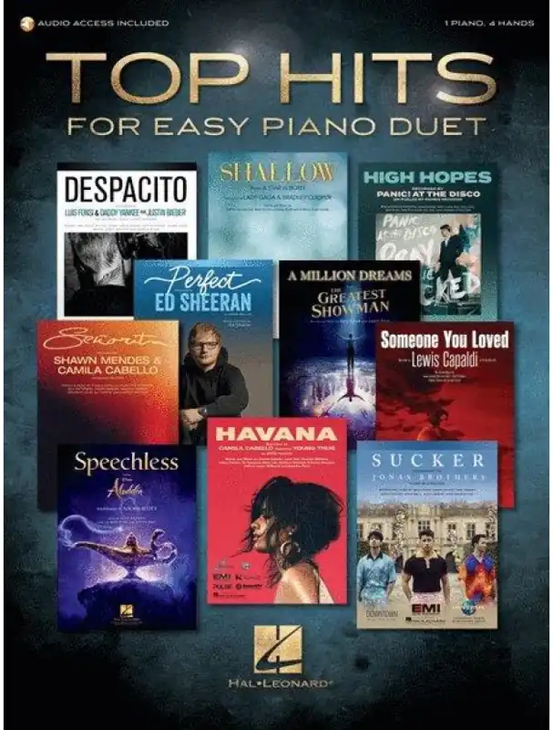 Poslední Šance Top Hits for Easy Piano Duet (noty na snadný čtyřruční klavír) (+audio)