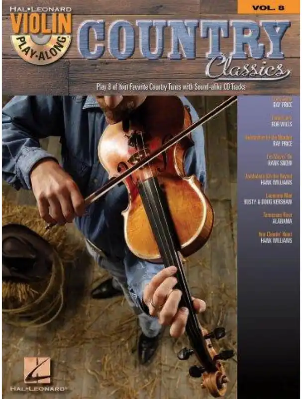Nejprodávanější Violin Play-Along 8 Country Classics (noty, housle)