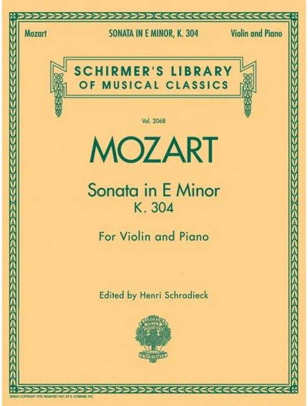 Poslední Šance W. A. Mozart Sonata In E Minor K.304 (noty na housle, klavír)