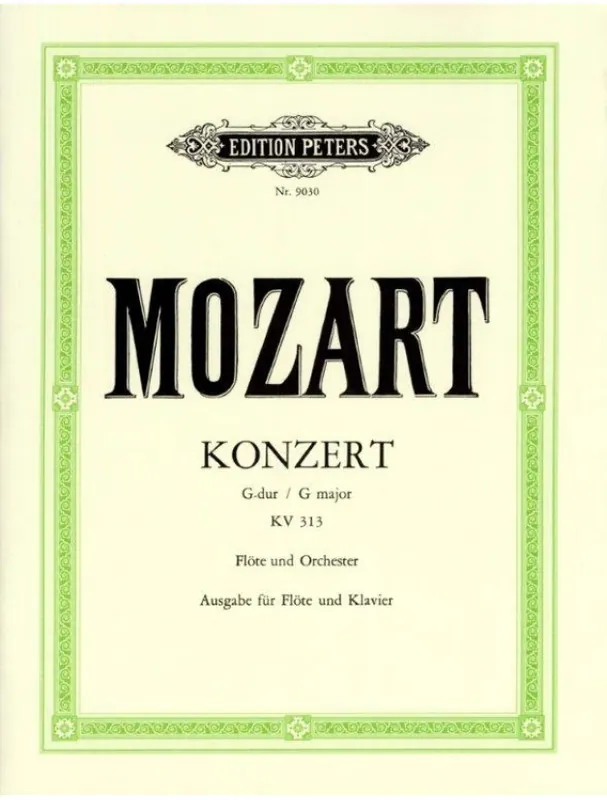 W.A Mozart Concerto In G Major KV313 (noty na příčnou flétnu, klavír) Koupit Online