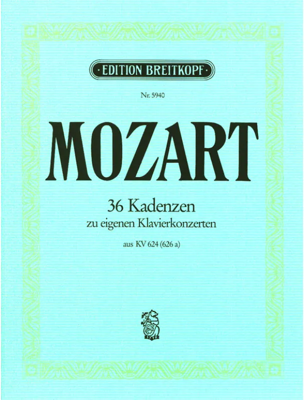 Časově Omezené W.A. Mozart 36 Kadenzen Zu eigenen Klavierkonzerten aus KV 624 (626a) (noty na klavír)