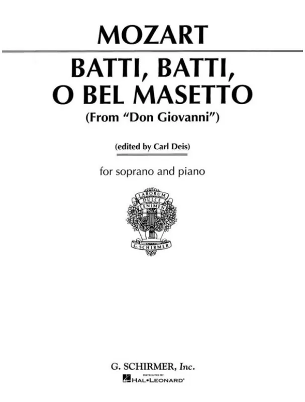 W.A. Mozart Batti, batti from Don Giovanni (noty na zpěv, klavír) Ověřený