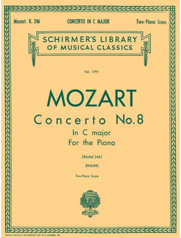 W.A. Mozart Concerto No. 8 in C, K.246 (noty na čtyřruční klavír) Poslední Šance