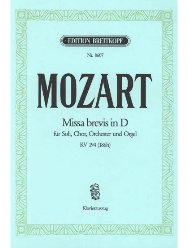 Zlevněný W.A. Mozart Missa brevis in D KV 194/186h (noty na klavír, zpěv)