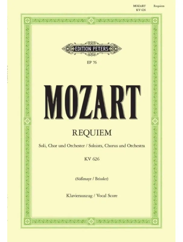 W.A. Mozart Requiem K626 (noty na klavír, zpěv) Horká Nabídka