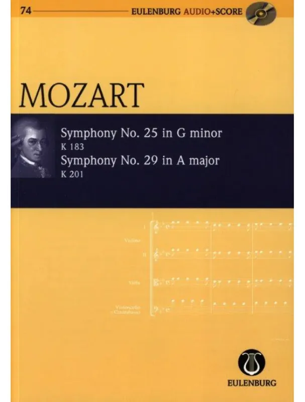 Finální Výprodej W.A. Mozart Symphony No. 25 G minor & No. 29 A major (noty, partitura)(+audio)
