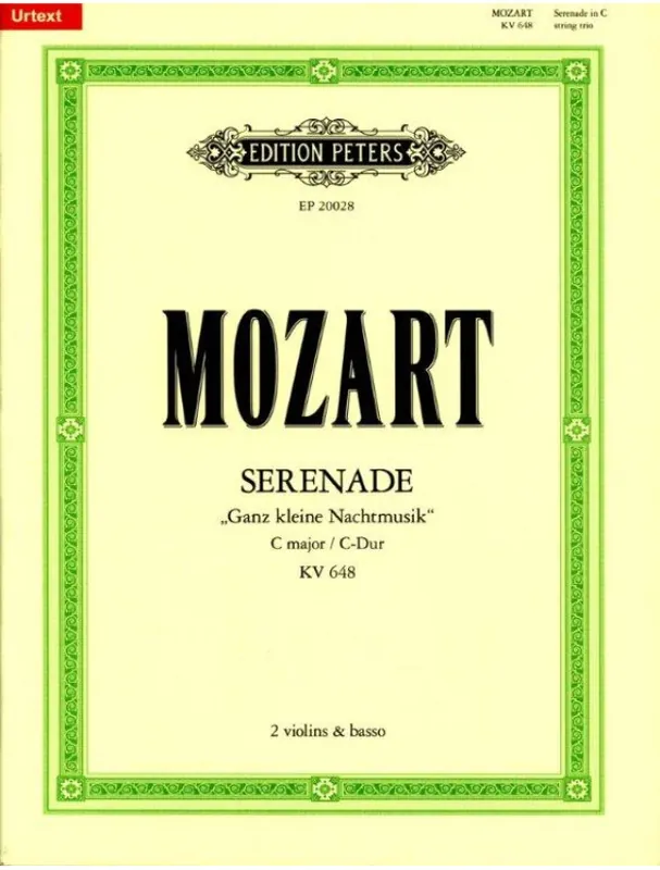 Hit Sezóny W.A.Mozart Serenade in C K648 ‘Ganz kleine Nachtmusik‘ (noty pro smyčové trio)