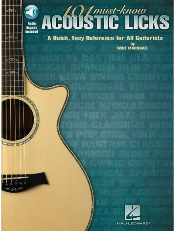 Aktuální Wolf Marshall 101 Must-Know Acoustic Licks (noty, tabulatury na kytaru) (+audio)