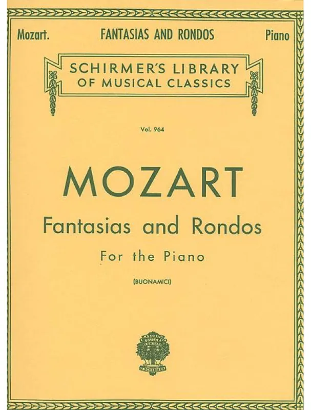 Wolfgang Amadeus Mozart Fantasias And Rondos For Piano (noty na klavír) Oblíbený