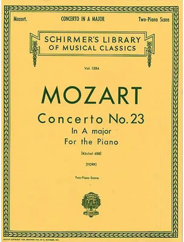 Dokud Zásoby Vydrží Wolfgang Amadeus Mozart Piano Concerto No.23 In A Major (2-Piano Score) (noty, dva klavíry)
