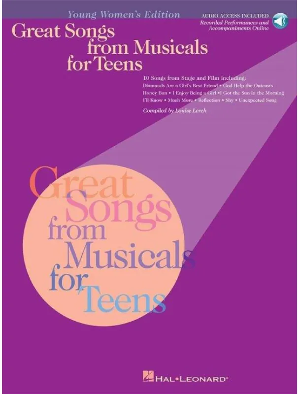 Cenová Bomba Young Women‘s Edition Great Songs from Musicals for Teens (noty na klavír, zpěv, akordy)(+audio)