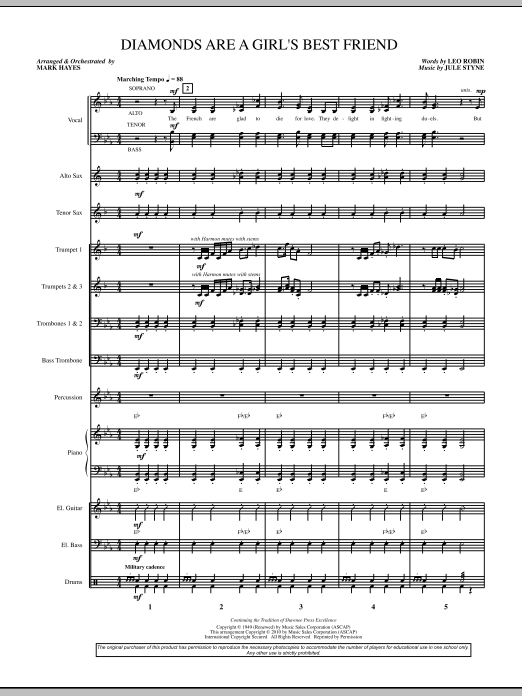 Diamonds Are A Girl‘s Best Friend - Conductor Score (Full Score) Akční Nabídka