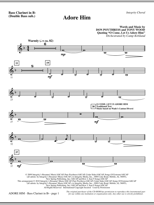 Tovární Cena Adore Him - Bass Clar. (Double Bass sub.)