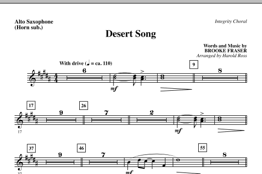 Vrácení Zdarma Desert Song - Alto Sax (Horn sub.)