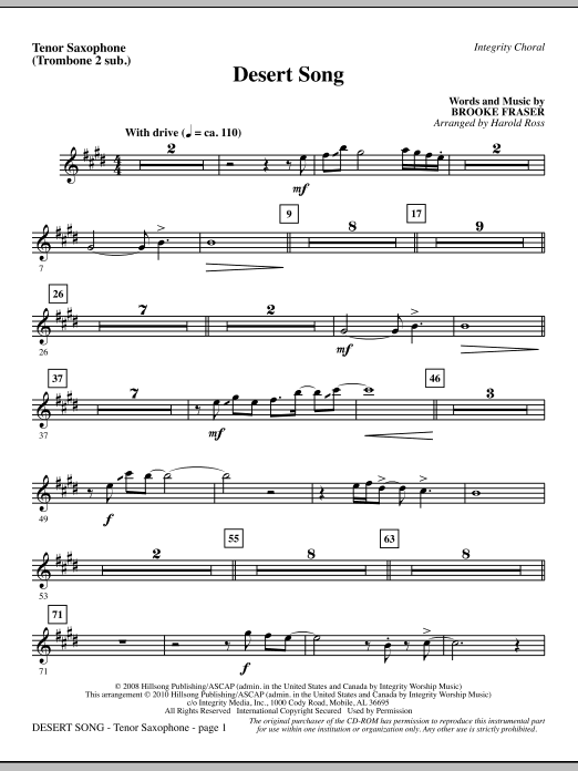 Desert Song - Tenor Sax (Trombone 2 sub.) Akce