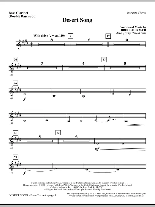 Nejlepší Volba Desert Song - Bass Clar. (Double Bass sub.)
