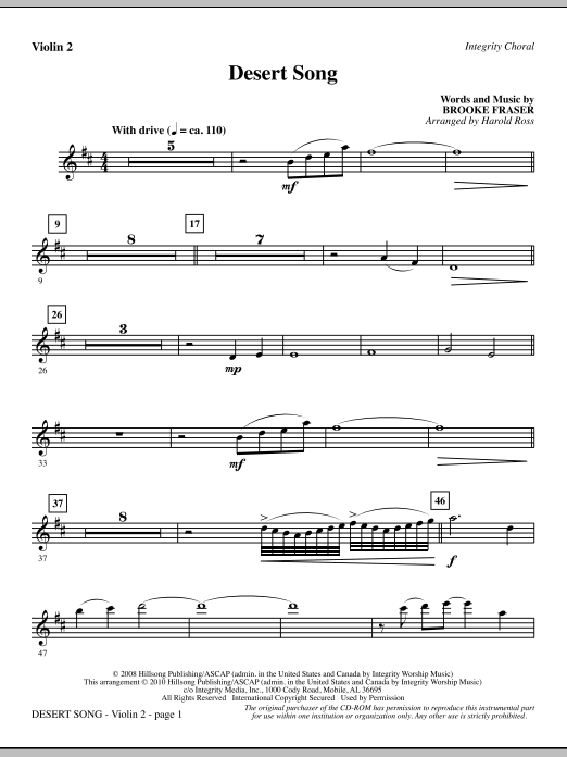 Výprodej Desert Song - Violin 2
