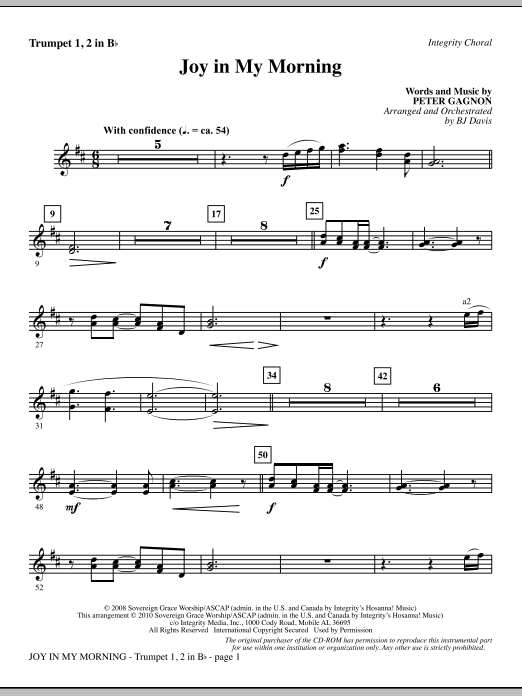 Zlevněný Joy In My Morning - Bb Trumpet 1,2