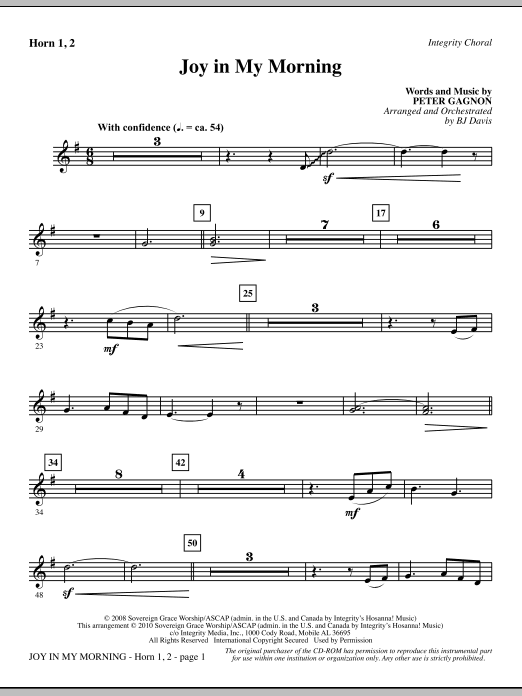 Výprodej Joy In My Morning - F Horn 1,2