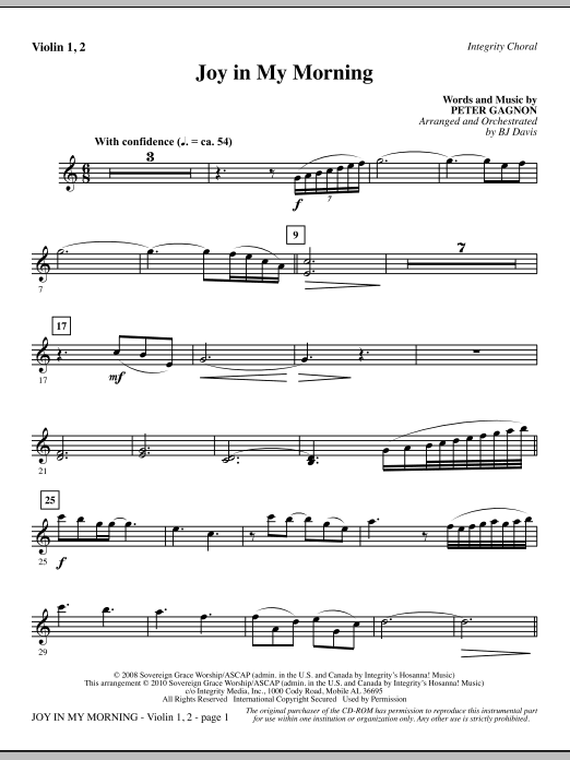 Poslední Šance Joy In My Morning - Violin 1, 2