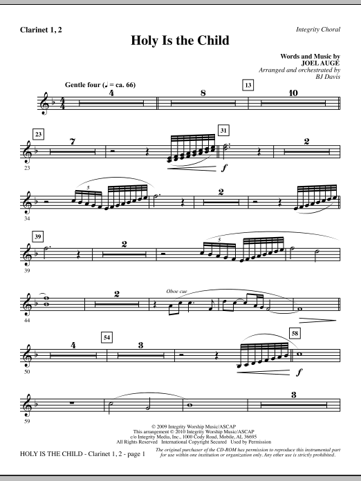 Holy Is The Child - Clarinet 1 & 2 Top Prodej