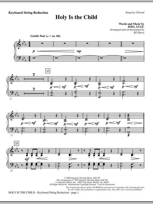 Aktuální Holy Is The Child - Keyboard String Reduction