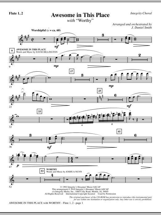 Finální Výprodej Awesome In This Place (with Worthy) - Flute 1 & 2