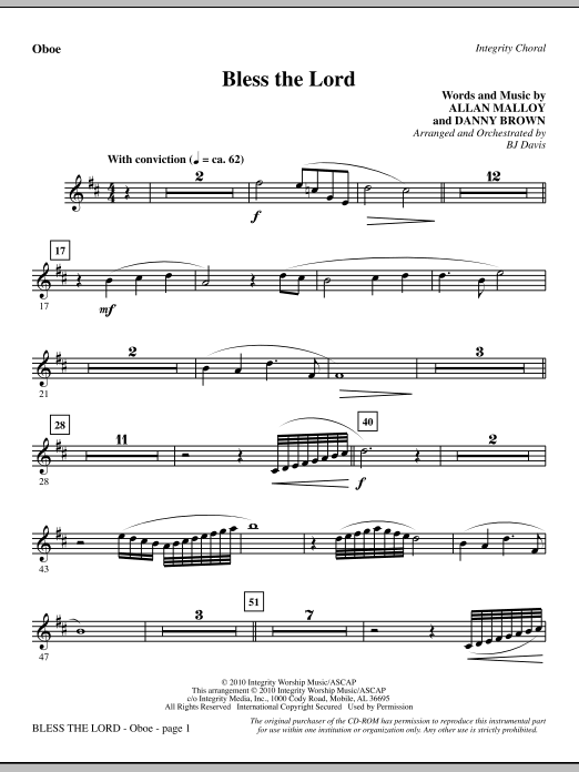 Bless The Lord - Oboe Akční Nabídka