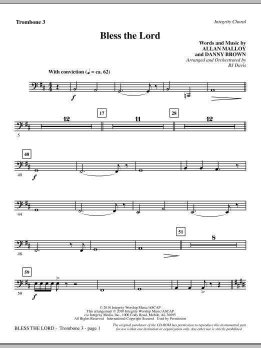Bless The Lord - Trombone 3 Značkový