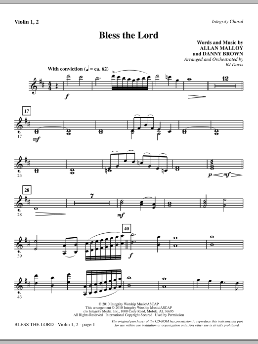 Bless The Lord - Violin 1, 2 Značkový