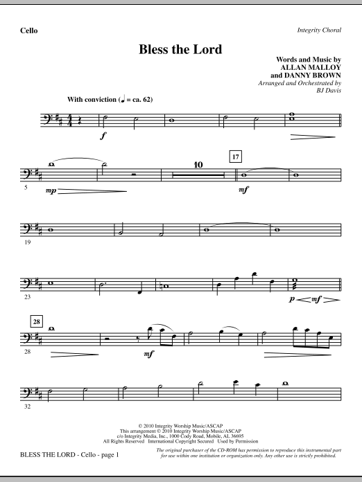 Značkový Bless The Lord - Cello
