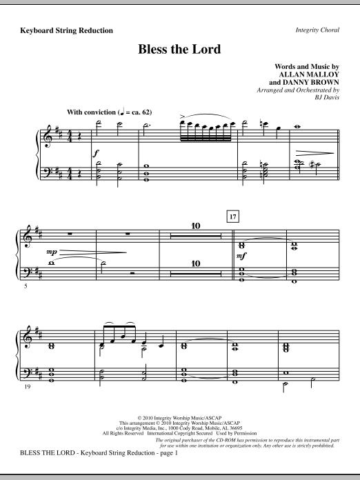 Bless The Lord - Keyboard String Reduction Víkendová Akce