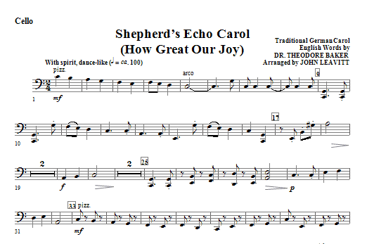 Shepherd‘s Echo Carol (How Great Our Joy) - Cello Akce