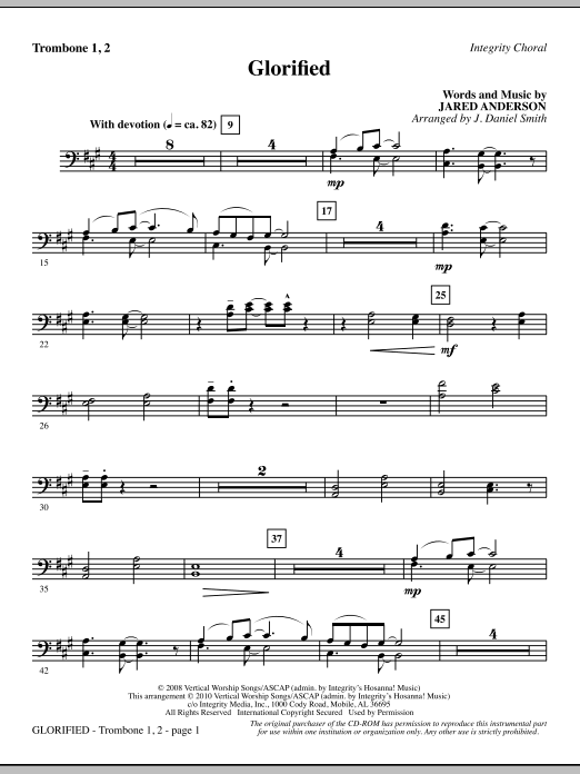 Nízká Cena Glorified - Trombone 1 & 2