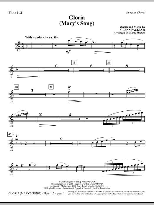 Autentický Gloria (Mary‘s Song) - Flute 1 & 2
