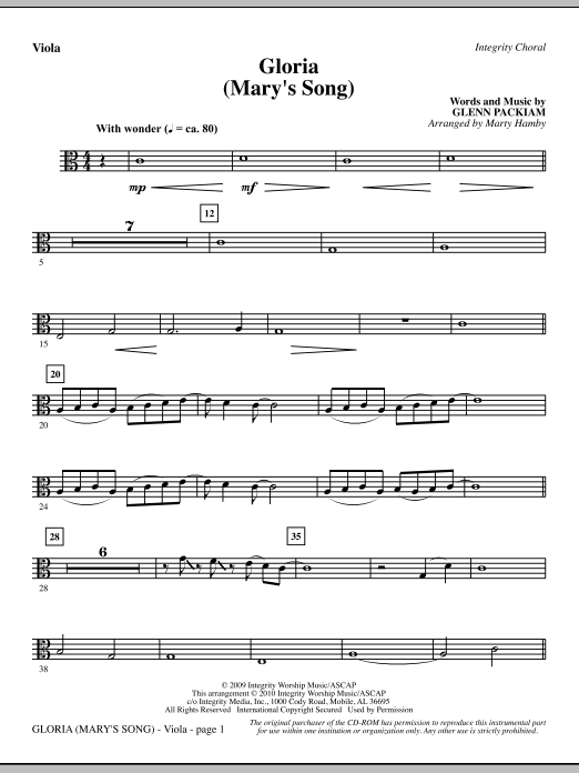 Ověřený Gloria (Mary‘s Song) - Viola