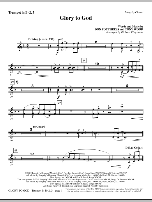 Ihned K Objednání Glory To God - Trumpet 2 & 3