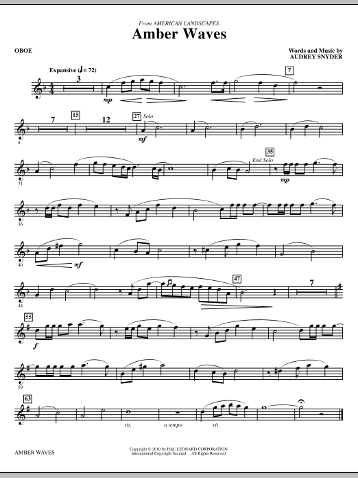 Kup Teď Amber Waves - Oboe